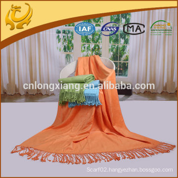 50"*60" Large Size Pure Shawl Bamboo Throw Blanket With Fringe